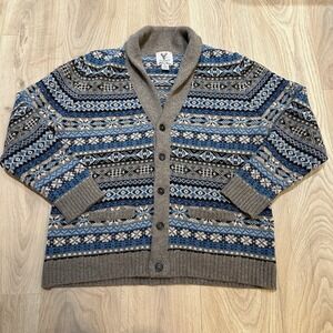 Brooks Brothers Limited Edition Braemar Lambswool Men's XL Fair Isle Cardigan